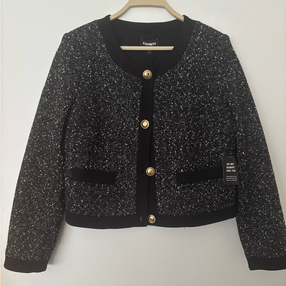 Express Black Tweed Jacket BNWT